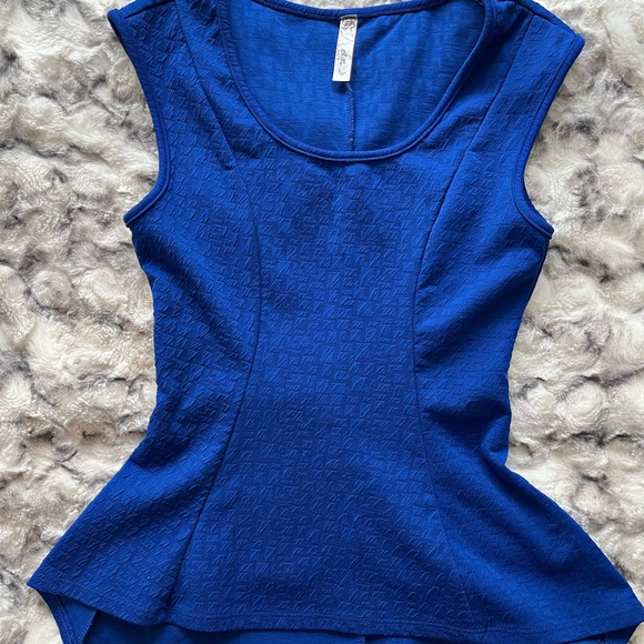 Blue Peplum Top - Picture 1 of 5